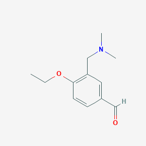 molecular formula C12H17NO2 B2370335 3-Dimethylaminomethyl-4-ethoxy-benzaldehyde CAS No. 883549-69-7