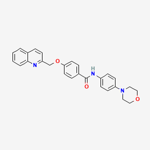 molecular formula C27H25N3O3 B2370349 N-(4-morpholinophenyl)-4-(quinolin-2-ylmethoxy)benzamide CAS No. 1170288-59-1