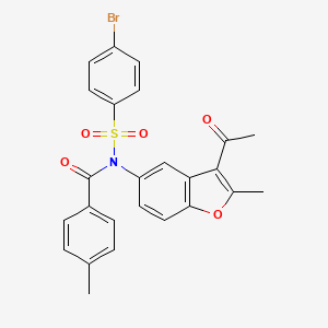 molecular formula C25H20BrNO5S B2370353 N-(3-acetyl-2-methyl-1-benzofuran-5-yl)-N-(4-bromobenzenesulfonyl)-4-methylbenzamide CAS No. 448208-58-0