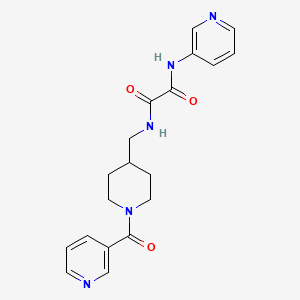molecular formula C19H21N5O3 B2370354 N1-((1-nicotinoylpiperidin-4-yl)methyl)-N2-(pyridin-3-yl)oxalamide CAS No. 1396887-72-1