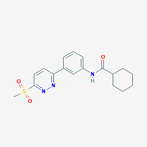 molecular formula C18H21N3O3S B2370365 N-[3-(6-methanesulfonylpyridazin-3-yl)phenyl]cyclohexanecarboxamide CAS No. 946226-16-0