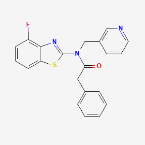 molecular formula C21H16FN3OS B2370366 N-(4-fluoro-1,3-benzothiazol-2-yl)-2-phenyl-N-[(pyridin-3-yl)methyl]acetamide CAS No. 895014-42-3