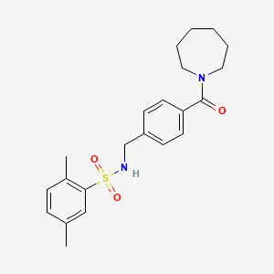 molecular formula C22H28N2O3S B2370381 N-[4-(1-azepanylcarbonyl)benzyl]-2,5-dimethylbenzenesulfonamide CAS No. 690245-69-3