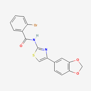 molecular formula C17H11BrN2O3S B2370400 N-(4-(benzo[d][1,3]dioxol-5-yl)thiazol-2-yl)-2-bromobenzamide CAS No. 477547-50-5