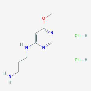 molecular formula C8H16Cl2N4O B2370407 N1-(6-methoxypyrimidin-4-yl)propane-1,3-diamine dihydrochloride CAS No. 1909308-40-2