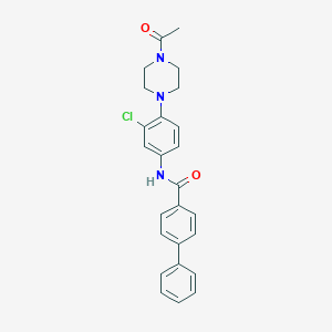 molecular formula C25H24ClN3O2 B237042 N-[4-(4-acetylpiperazin-1-yl)-3-chlorophenyl]biphenyl-4-carboxamide 