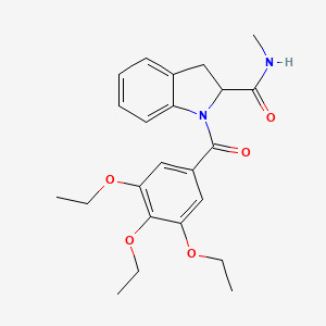 molecular formula C23H28N2O5 B2370432 N-methyl-1-(3,4,5-triethoxybenzoyl)indoline-2-carboxamide CAS No. 1103514-28-8