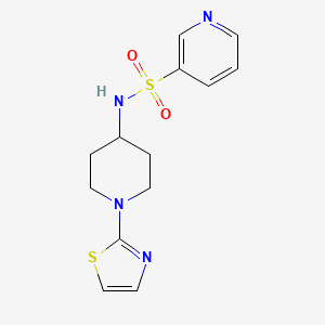 molecular formula C13H16N4O2S2 B2370461 N-[1-(1,3-THIAZOL-2-YL)PIPERIDIN-4-YL]PYRIDINE-3-SULFONAMIDE CAS No. 1448065-38-0