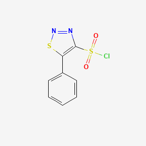 molecular formula C8H5ClN2O2S2 B2370517 5-Phenylthiadiazole-4-sulfonyl chloride CAS No. 2287322-45-4