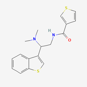 molecular formula C17H18N2OS2 B2370540 N-[2-(1-benzothiophen-3-yl)-2-(dimethylamino)ethyl]thiophene-3-carboxamide CAS No. 2034568-74-4
