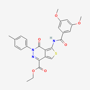 molecular formula C25H23N3O6S B2370544 Ethyl 5-(3,5-dimethoxybenzamido)-4-oxo-3-(p-tolyl)-3,4-dihydrothieno[3,4-d]pyridazine-1-carboxylate CAS No. 851948-18-0