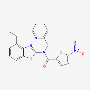 molecular formula C20H16N4O3S2 B2370550 N-(4-ethylbenzo[d]thiazol-2-yl)-5-nitro-N-(pyridin-2-ylmethyl)thiophene-2-carboxamide CAS No. 899964-12-6