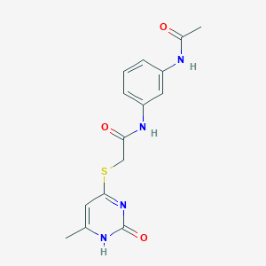 molecular formula C15H16N4O3S B2370558 N-(3-acetamidophenyl)-2-[(6-methyl-2-oxo-1H-pyrimidin-4-yl)sulfanyl]acetamide CAS No. 905691-83-0