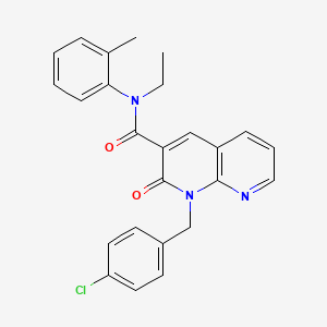 molecular formula C25H22ClN3O2 B2370560 1-(4-chlorobenzyl)-N-ethyl-2-oxo-N-(o-tolyl)-1,2-dihydro-1,8-naphthyridine-3-carboxamide CAS No. 1005301-66-5