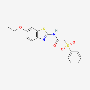 molecular formula C17H16N2O4S2 B2370574 N-(6-ethoxy-1,3-benzothiazol-2-yl)-2-(phenylsulfonyl)acetamide CAS No. 823825-88-3