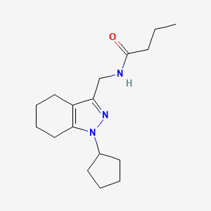 molecular formula C17H27N3O B2370579 N-((1-cyclopentyl-4,5,6,7-tetrahydro-1H-indazol-3-yl)methyl)butyramide CAS No. 1448031-06-8
