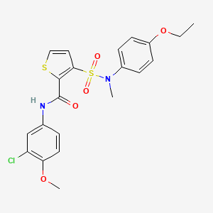 molecular formula C21H21ClN2O5S2 B2370597 N-(3-chloro-4-methoxyphenyl)-3-[(4-ethoxyphenyl)(methyl)sulfamoyl]thiophene-2-carboxamide CAS No. 1251686-59-5