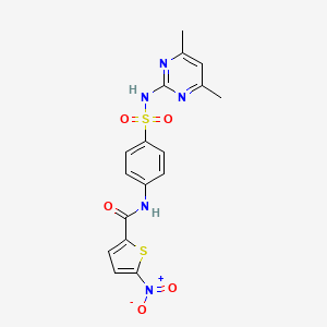 molecular formula C17H15N5O5S2 B2370614 N-(4-(N-(4,6-dimethylpyrimidin-2-yl)sulfamoyl)phenyl)-5-nitrothiophene-2-carboxamide CAS No. 299955-88-7