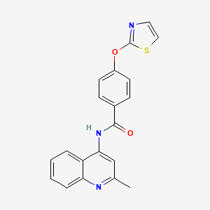 molecular formula C20H15N3O2S B2370653 N-(2-methylquinolin-4-yl)-4-(thiazol-2-yloxy)benzamide CAS No. 2034608-02-9