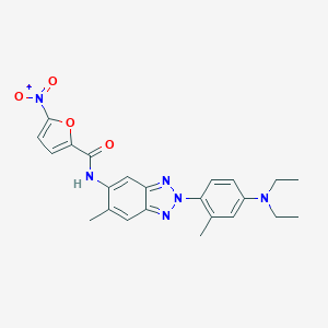 molecular formula C23H24N6O4 B237066 N-{2-[4-(diethylamino)-2-methylphenyl]-6-methyl-2H-1,2,3-benzotriazol-5-yl}-5-nitro-2-furamide 