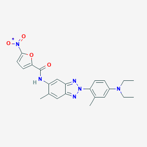 molecular formula C23H24N6O4 B237066 N-{2-[4-(diethylamino)-2-methylphenyl]-6-methyl-2H-benzotriazol-5-yl}-5-nitrofuran-2-carboxamide 