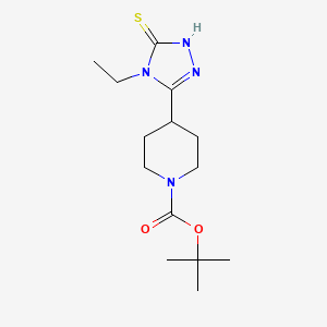 molecular formula C14H24N4O2S B2370662 Tert-butyl 4-(4-ethyl-5-mercapto-4h-1,2,4-triazol-3-yl)piperidine-1-carboxylate CAS No. 1311770-76-9