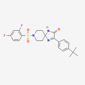 molecular formula C23H25F2N3O3S B2370671 3-(4-tert-butylphenyl)-8-(2,4-difluorobenzenesulfonyl)-1,4,8-triazaspiro[4.5]dec-3-en-2-one CAS No. 1189955-07-4