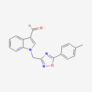 molecular formula C19H15N3O2 B2370672 1-{[5-(4-methylphenyl)-1,2,4-oxadiazol-3-yl]methyl}-1H-indole-3-carbaldehyde CAS No. 1159695-18-7