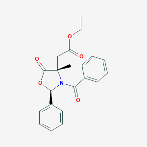 molecular formula C21H21NO5 B023707 (2R,4S)-3-Benzoyl-4-ethoxylcarbonylmethyl-4-methyl-5-oxazolidinone CAS No. 113806-36-3