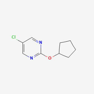 molecular formula C9H11ClN2O B2370705 5-Chloro-2-(cyclopentyloxy)pyrimidine CAS No. 2097924-27-9