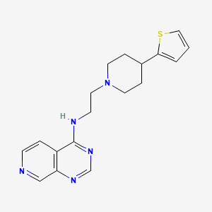 molecular formula C18H21N5S B2370715 N-[2-(4-Thiophen-2-ylpiperidin-1-yl)ethyl]pyrido[3,4-d]pyrimidin-4-amine CAS No. 2380044-51-7