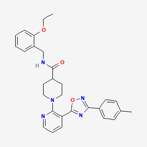 molecular formula C29H31N5O3 B2370729 N-(2-ethoxybenzyl)-1-(3-(3-(p-tolyl)-1,2,4-oxadiazol-5-yl)pyridin-2-yl)piperidine-4-carboxamide CAS No. 1351842-72-2