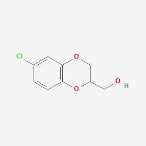 molecular formula C9H9ClO3 B2370733 (6-Chloro-2,3-dihydrobenzo[B][1,4]dioxin-2-YL)methanol CAS No. 170353-57-8