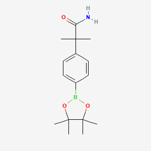 molecular formula C16H24BNO3 B2370734 a,a-Dimethyl-4-(4,4,5,5-tetramethyl-1,3,2-dioxaborolan-2-yl)-benzeneacetamide CAS No. 1613259-89-4