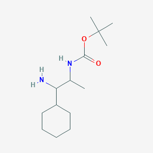 molecular formula C14H28N2O2 B2370775 tert-butyl N-(1-amino-1-cyclohexylpropan-2-yl)carbamate CAS No. 2023743-46-4