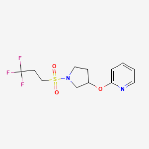 molecular formula C12H15F3N2O3S B2370780 2-((1-((3,3,3-Trifluoropropyl)sulfonyl)pyrrolidin-3-yl)oxy)pyridine CAS No. 1904237-27-9