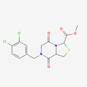 molecular formula C15H14Cl2N2O4S B2370782 Methyl 7-(3,4-dichlorobenzyl)-5,8-dioxohexahydro[1,3]thiazolo[3,4-a]pyrazine-3-carboxylate CAS No. 294849-03-9