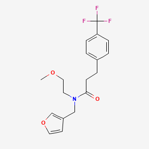 molecular formula C18H20F3NO3 B2370787 N-(furan-3-ylmethyl)-N-(2-methoxyethyl)-3-(4-(trifluoromethyl)phenyl)propanamide CAS No. 1797214-13-1