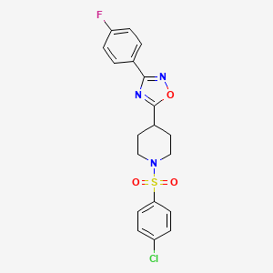 molecular formula C19H17ClFN3O3S B2370830 1-(4-CHLOROBENZENESULFONYL)-4-[3-(4-FLUOROPHENYL)-1,2,4-OXADIAZOL-5-YL]PIPERIDINE CAS No. 946237-95-2