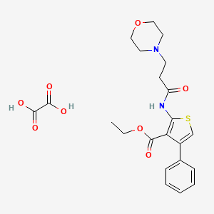 molecular formula C22H26N2O8S B2370843 Ethyl 2-(3-morpholinopropanamido)-4-phenylthiophene-3-carboxylate oxalate CAS No. 1051924-56-1