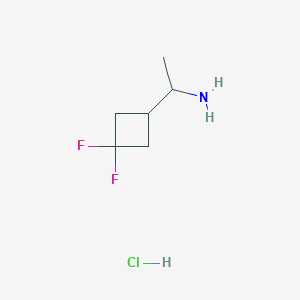 molecular formula C6H12ClF2N B2370845 1-(3,3-Difluorocyclobutyl)ethanamine;hydrochloride CAS No. 1780822-89-0