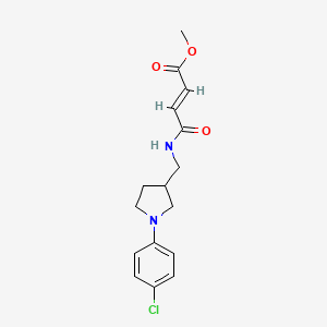 molecular formula C16H19ClN2O3 B2370846 Methyl (E)-4-[[1-(4-chlorophenyl)pyrrolidin-3-yl]methylamino]-4-oxobut-2-enoate CAS No. 2411322-99-9