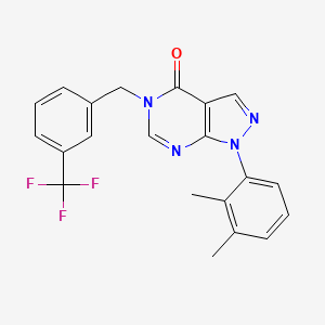 molecular formula C21H17F3N4O B2370860 1-(2,3-dimethylphenyl)-5-{[3-(trifluoromethyl)phenyl]methyl}-1H,4H,5H-pyrazolo[3,4-d]pyrimidin-4-one CAS No. 894994-58-2