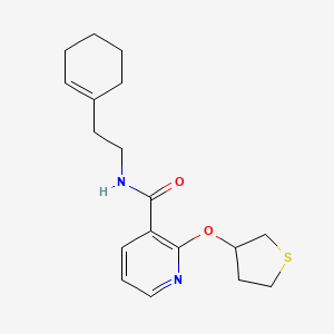 molecular formula C18H24N2O2S B2370889 N-(2-(cyclohex-1-en-1-yl)ethyl)-2-((tetrahydrothiophen-3-yl)oxy)nicotinamide CAS No. 1903022-84-3