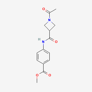 molecular formula C14H16N2O4 B2370903 Methyl 4-(1-acetylazetidine-3-carboxamido)benzoate CAS No. 1421450-92-1