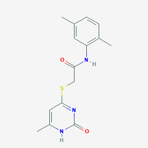 molecular formula C15H17N3O2S B2370919 N-(2,5-dimethylphenyl)-2-[(6-methyl-2-oxo-1,2-dihydropyrimidin-4-yl)sulfanyl]acetamide CAS No. 905690-73-5