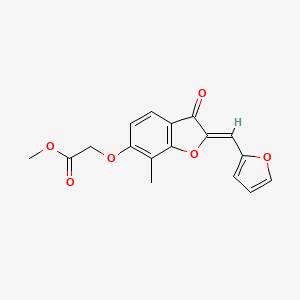 molecular formula C17H14O6 B2370920 methyl 2-{[(2Z)-2-[(furan-2-yl)methylidene]-7-methyl-3-oxo-2,3-dihydro-1-benzofuran-6-yl]oxy}acetate CAS No. 899404-69-4