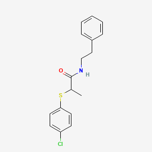 2-[(4-chlorophenyl)sulfanyl]-N-(2-phenylethyl)propanamide