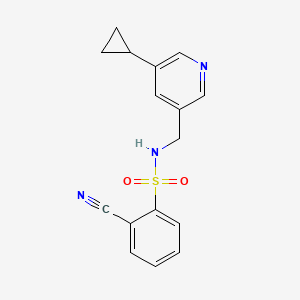 2-cyano-N-((5-cyclopropylpyridin-3-yl)methyl)benzenesulfonamide