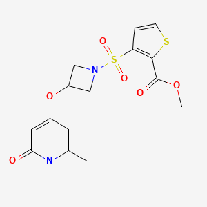 Methyl 3-((3-((1,6-dimethyl-2-oxo-1,2-dihydropyridin-4-yl)oxy)azetidin-1-yl)sulfonyl)thiophene-2-carboxylate